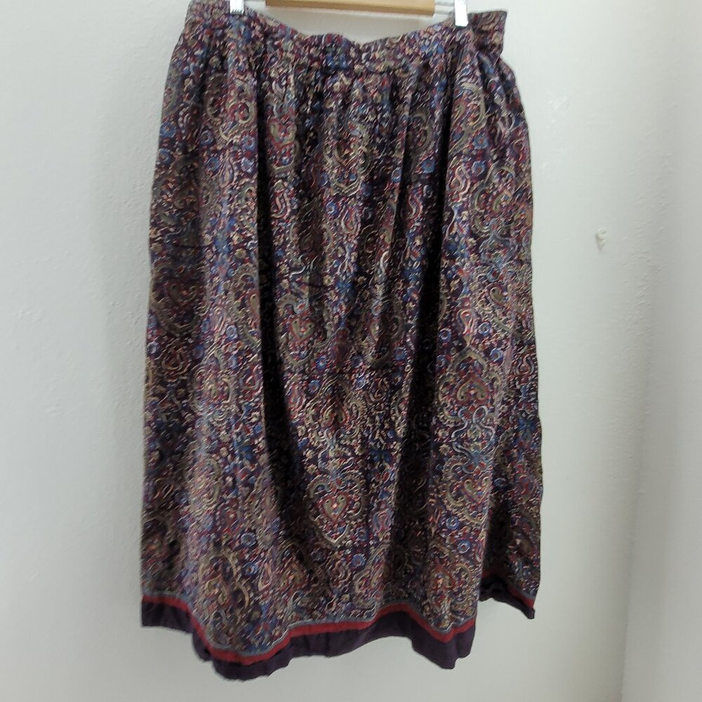 Vintage Taraliya For Anokhi Skirt Pockets Drawstring Multi-color Cotton Maxi OS